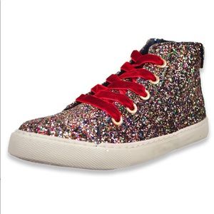 BNIB Olivia Miller Girls VelvetGlitter HighTop